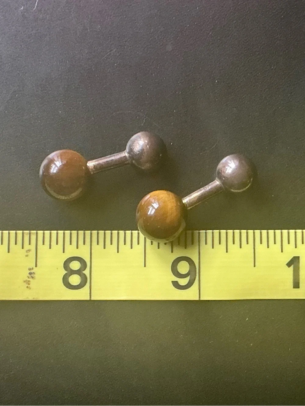 Vintage Tiger Eye Double-Sided (Dumbbell) Cuff Links